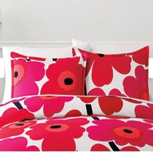 marimekko red poppies Unikko Full/Queen Duvet Cover Set
